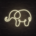 Elephant Neon Sign in Cosy Warm White