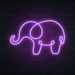 Elephant Neon Sign in Hopeless Romantic Purple