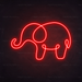 Elephant Neon Sign in Hot Mama Red