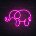 Elephant Neon Sign in Love Potion Pink