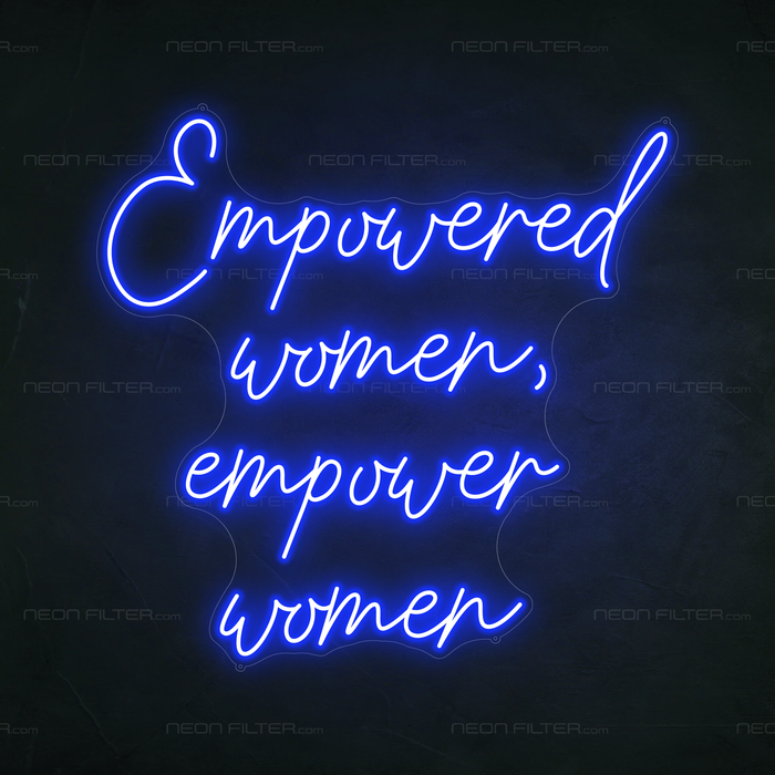 Empowered Women, Empower Women Neon Sign in Santorini Blue