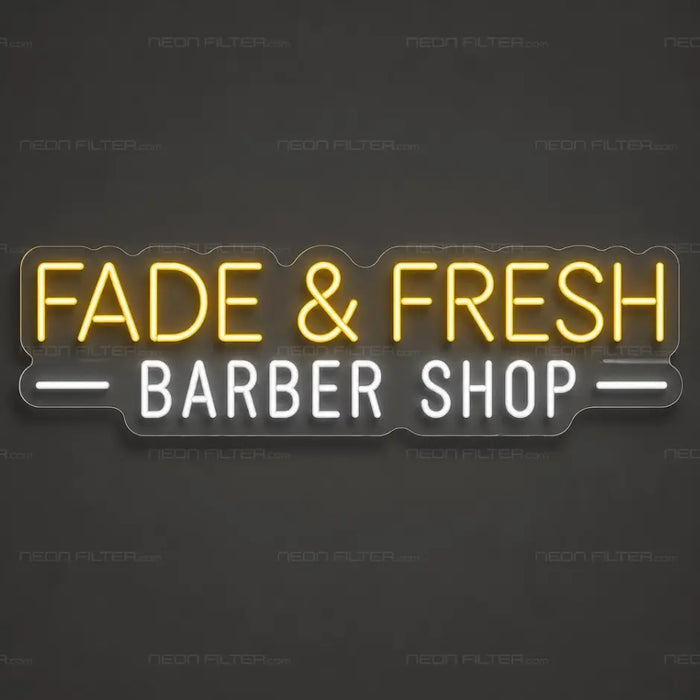 Fade & Fresh Barber Shop Neon Sign for BarberShop Decor - Neon Filter