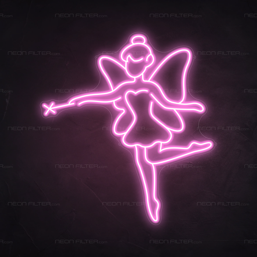 Fairy Neon Sign in Pastel Pink