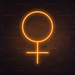 Female Symbol Neon Sign in Hey Pumpkin Orange