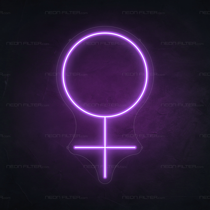 Female Symbol Neon Sign in Hopeless Romantic Purple