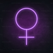 Female Symbol Neon Sign in Hopeless Romantic Purple