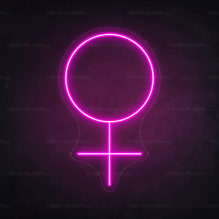 Female Symbol Neon Sign in Love Potion Pink