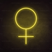 Female Symbol Neon Sign in Paradise Yellow