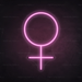 Female Symbol Neon Sign in Pastel Pink