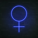 Female Symbol Neon Sign in Santorini Blue