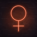 Female Symbol Neon Sign in Sunset Orange