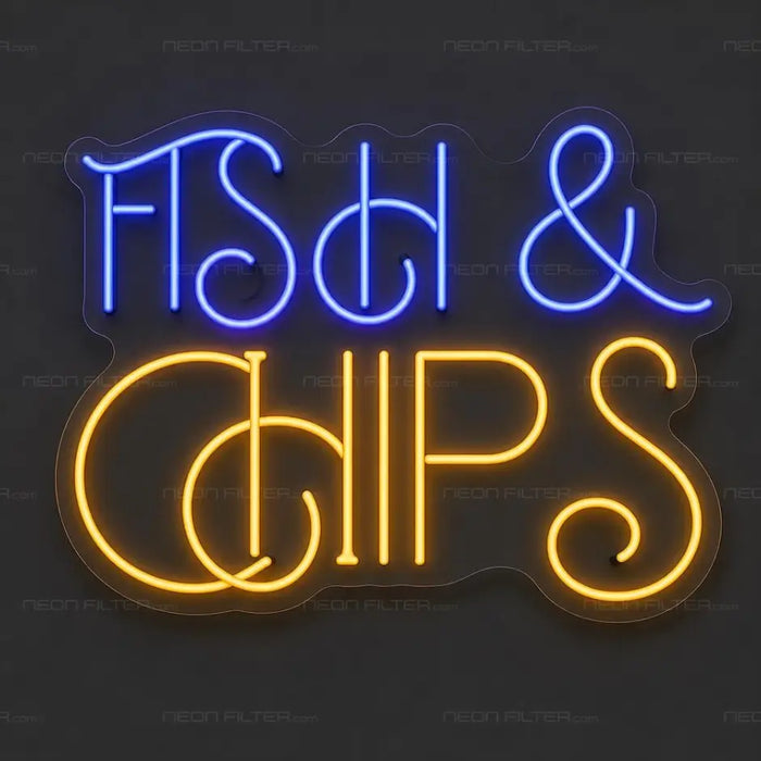 Fish and Chips Neon Sign for Restaurant Decor - Neon Filter