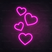 Floating Hearts Neon Sign in Love Potion Pink