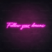 Follow Your Dreams Neon Sign in Love Potion Pink