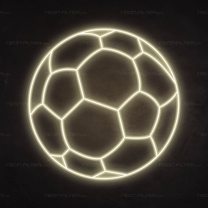 Football Neon Sign in Cosy Warm White