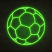 Football Neon Sign in Glow Up Green