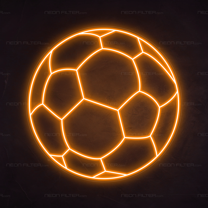 Football Neon Sign in Hey Pumpkin Orange