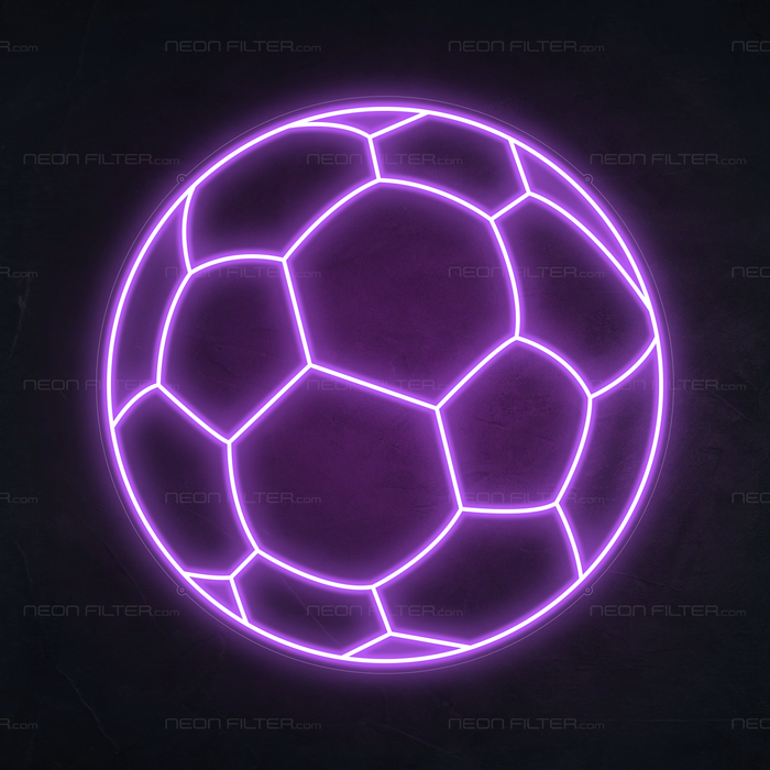 Football Neon Sign in Hopeless Romantic Purple