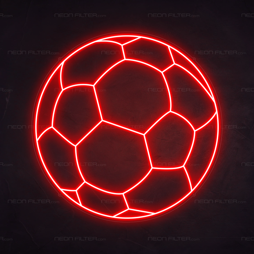 Football Neon Sign in Hot Mama Red