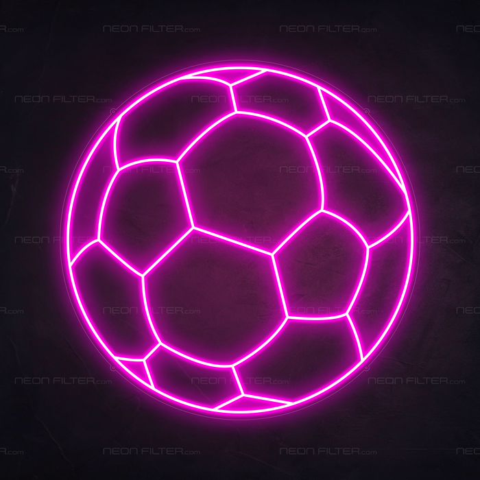 Football Neon Sign in Love Potion Pink