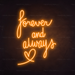 Forever and Always Neon Sign in Hey Pumpkin Orange