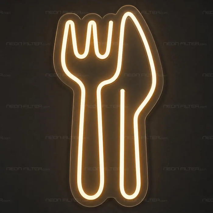 Fork and Knife Neon Sign for FoodandDrinks Decor - Neon Filter