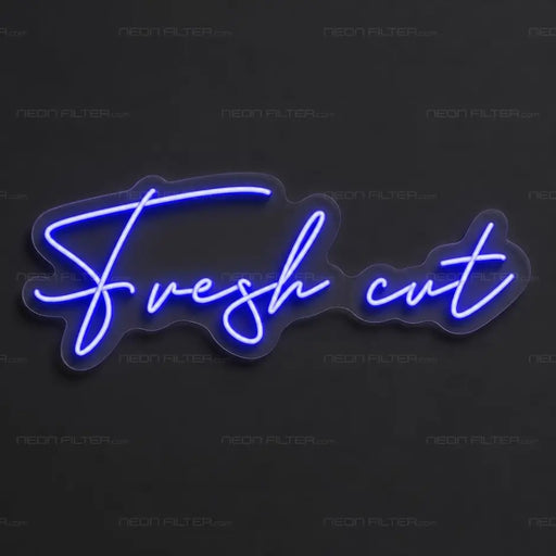 Fresh Cut Script Neon Sign for BarberShop Decor - Neon Filter