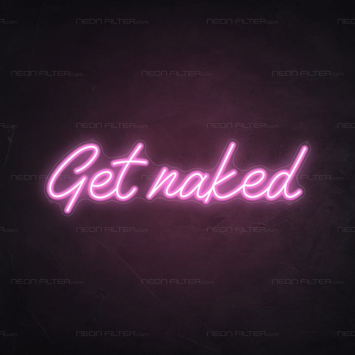 Get Naked Neon Sign in Pastel Pink