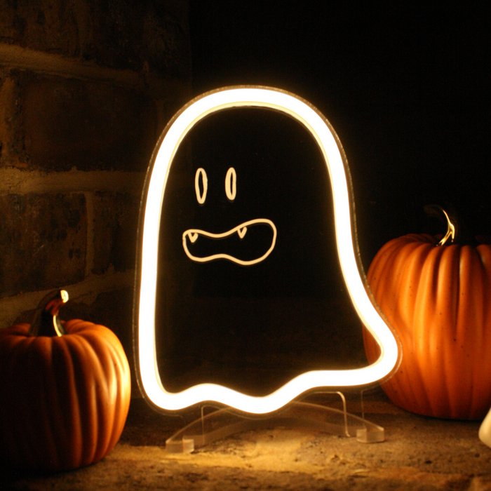 Roaring ghost mini halloween neon sign 