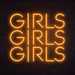 Girls Girls Girls Neon Sign in Hey Pumpkin Orange