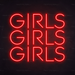 Girls Girls Girls Neon Sign in Hot Mama Red