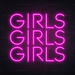 Girls Girls Girls Neon Sign in Love Potion Pink