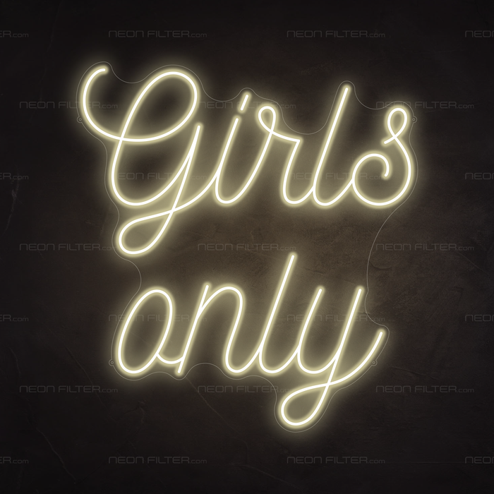 Girls Only Neon Sign in Cosy Warm White