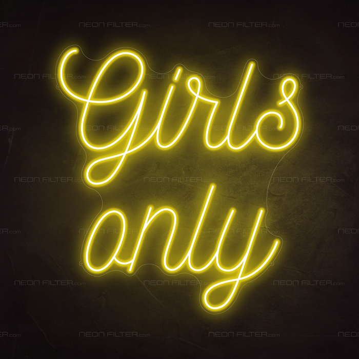 Girls Only Neon Sign in Paradise Yellow