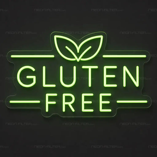 Gluten Free Leaf Neon Sign for FoodandDrinks Decor - Neon Filter