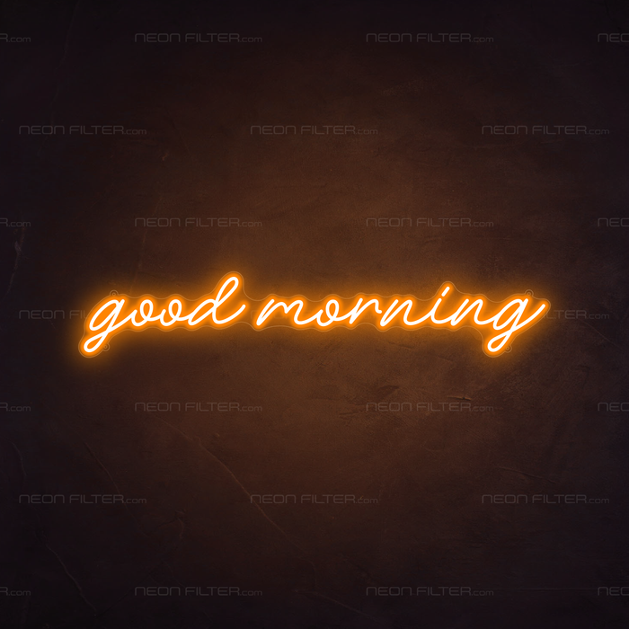 Good Morning Neon Sign in Hey Pumpkin Orange