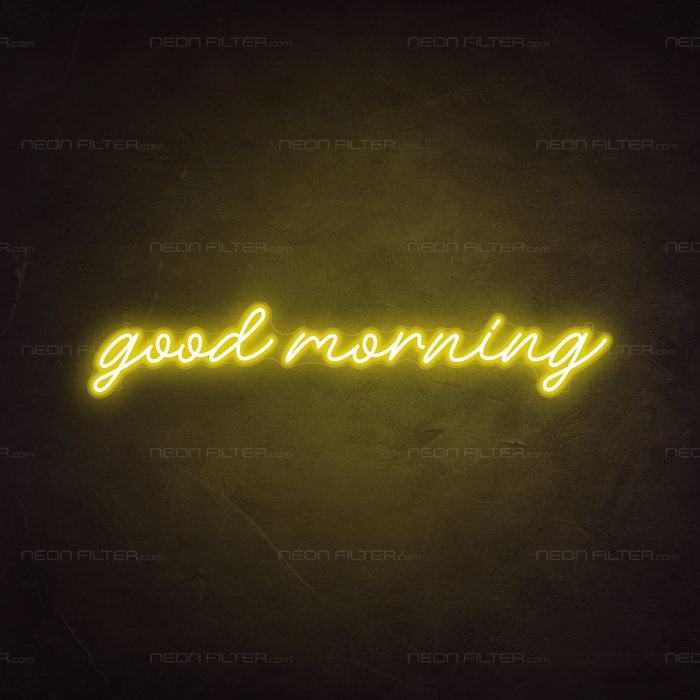 Good Morning Neon Sign in Paradise Yellow