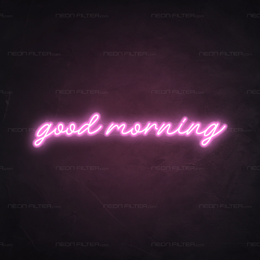 Good Morning Neon Sign in Pastel Pink