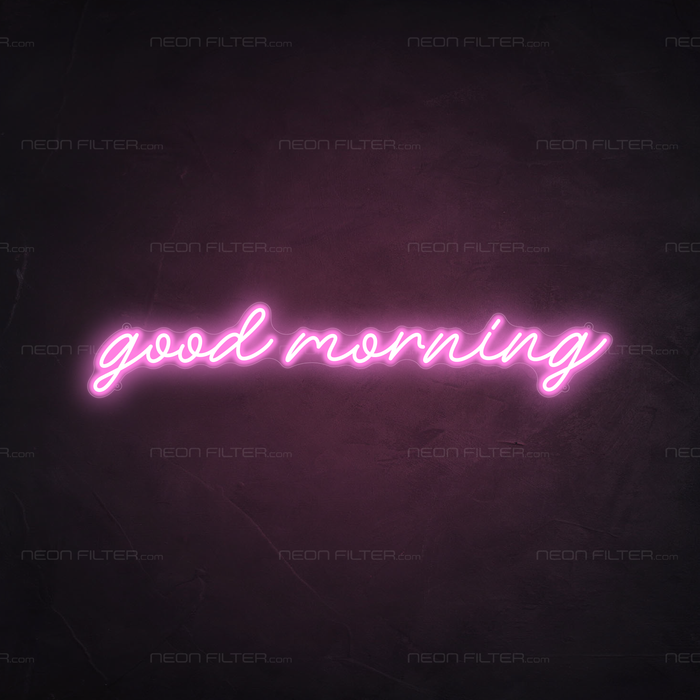 Good Morning Neon Sign in Pastel Pink