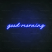 Good Morning Neon Sign in Santorini Blue