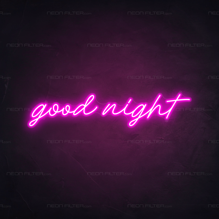 Good Night Neon Sign in Love Potion Pink