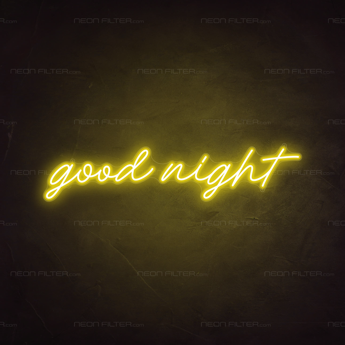 Good Night Neon Sign in Paradise Yellow