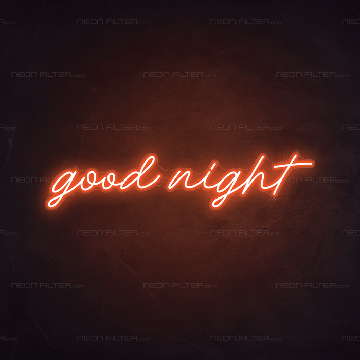 Good Night Neon Sign in Sunset Orange