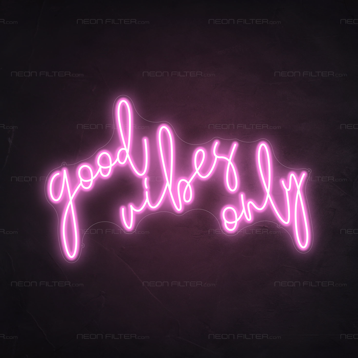 Good Vibes Only Neon Sign in Pastel Pink