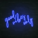 Good Vibes Only Neon Sign in Santorini Blue