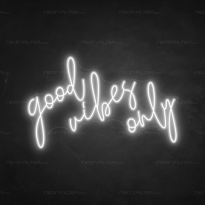 Good Vibes Only Neon Sign in Snow White