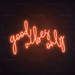 Good Vibes Only Neon Sign in Sunset Orange