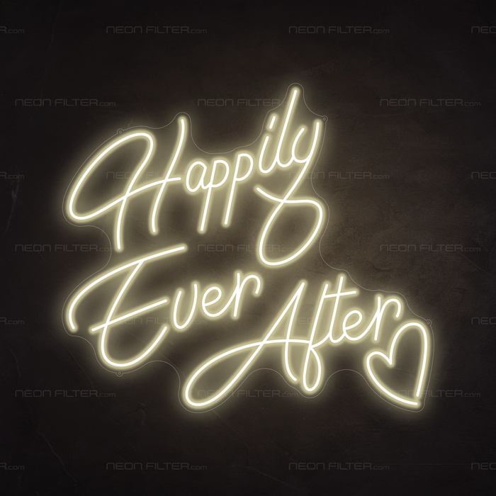 Happily Ever After Neon Light in Cosy Warm White