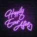 Happily Ever After Neon Light in Hopeless Romantic Purple