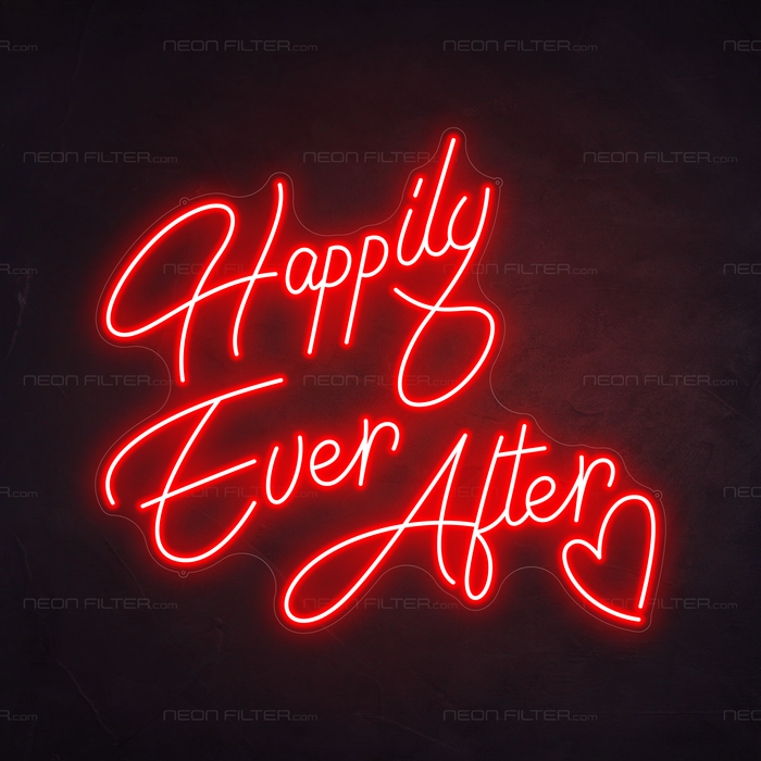 Happily Ever After Neon Light in Hot Mama Red